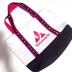 Nautical Flag Structured Tote Bag Navy Blue  Red Yellow Needlepoint Handmade